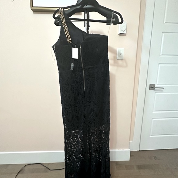 Seductions Asymmetrical Long Gown - Picture 3 of 3